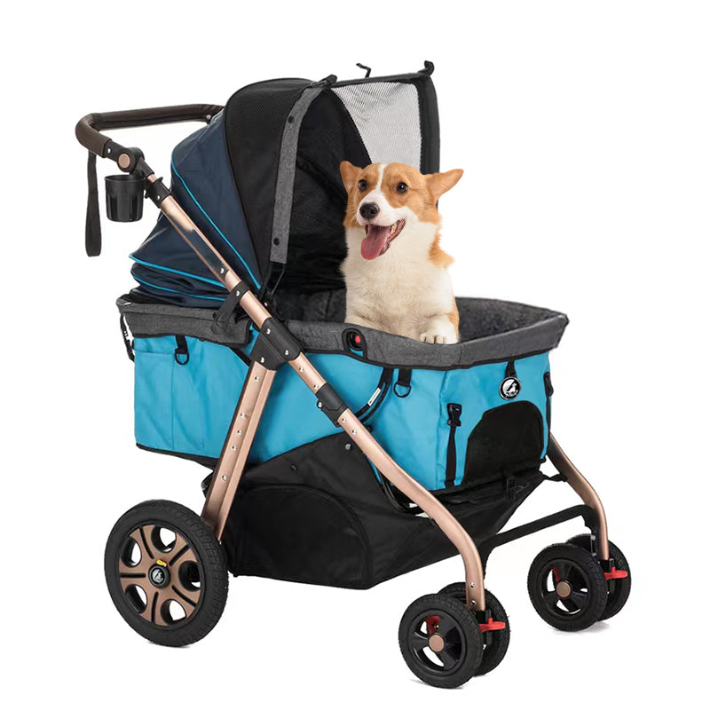 Manufacturer Outdoor Pet Stroller Portable Dog Trolley Travel Cat Carrier for USA