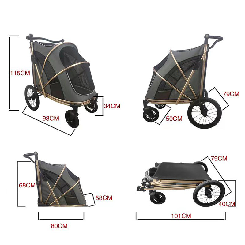 Hot Sale Online Foldable 4 Wheels Jogging Stroller Dog Luxury Pet Strollers